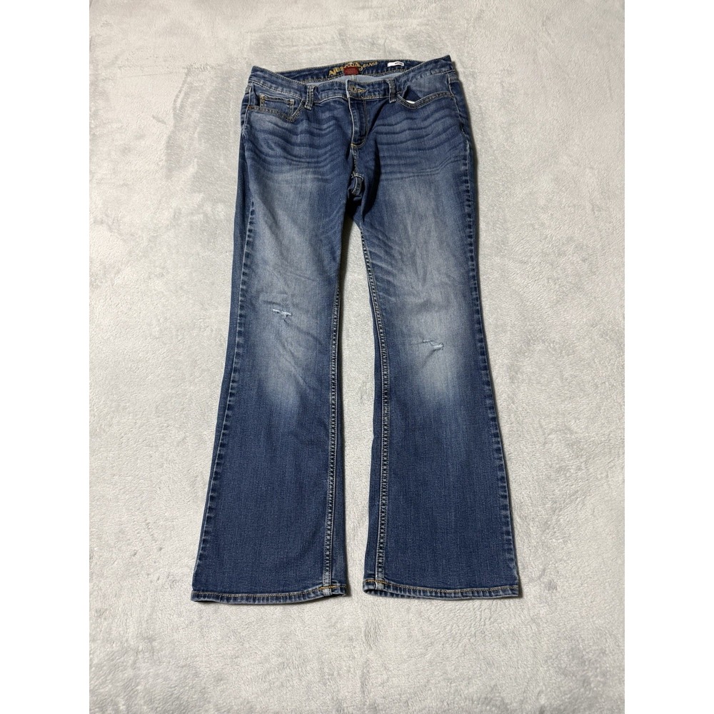 Arizona Jeans Womens 13 Short Blue Medium Wash Bootcut Stretch Denim 30x27